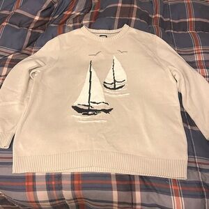 Lands' End Sweater with Sailboat Design